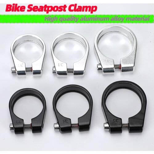 MTB Bike Seatpost Clamp 28.6/31.8/34.9mm Ultralight Bicycle Seat Post Clip Black Silver Aluminum Alloy Road Bike Seat Tube Mount