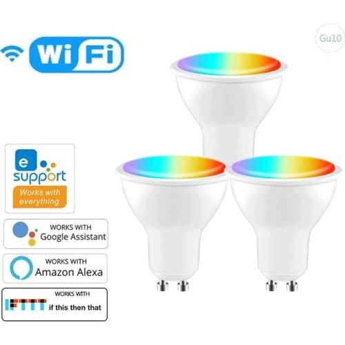EWeLink APP Wifi Smart RGB+CCT LED Light Bulb Gu10 Spotlight 4W 220-240V DIY Color Work With Alexa Google Home Voice Control