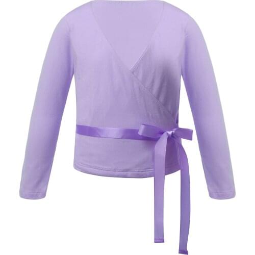 Girls Spring Ballet Crop Tops Dance Leotards Coat High Waist Ballet Clothes Children Long Sleeve Gymnastics Leotard Dancewear