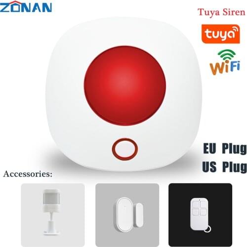 Tuya wifi Light Siren Alarm 100dB Loudspeaker indoor wireless 433MHz strobe siren security alarms for tuya 4G gsm alarm system