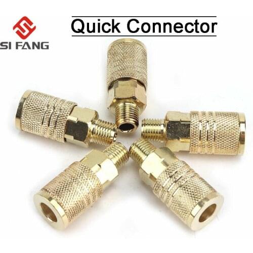 1/4" NPT Male Thread Quick Coupler Air Line Hose Compressor Fittings Male Quick Compressor Connector Solid Brass 1/2/5/10PCS