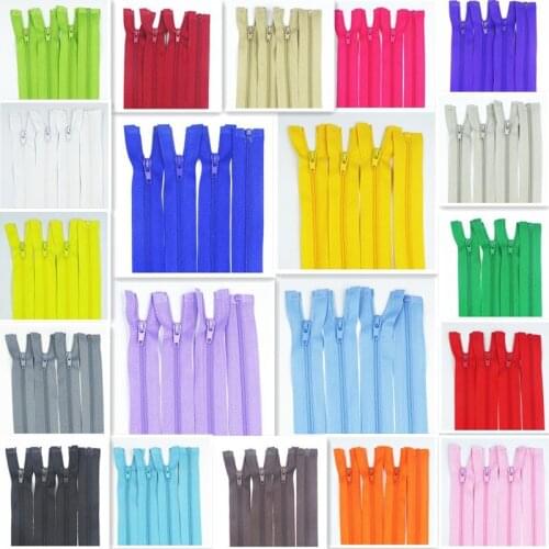 10Pcs 3# Opening Nylon Zippers Tail Resin 20Cm-60Cm Suitable For Clothing