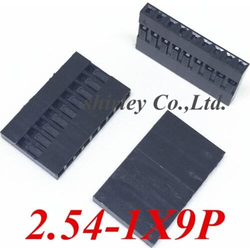 1000 pcs/lot 1X9P 1*9Pin Dupont Jumper Wire Cable Housing Female Pin Connector 2.54mm Pitch 9pin