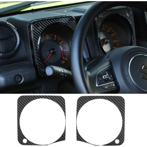 2pcs/set Soft Carbon Fiber Dashboard Trim Stickers for Suzuki Jimny 2019 2020 Car Interior Decoration