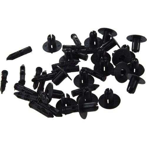 20 Pcs Auto Car Parts Panel Trim Clips Plastic Rivet Fastener Black 5.5mm Hole