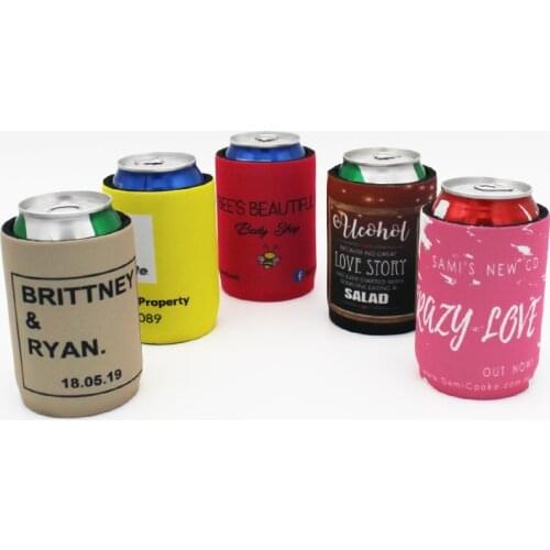 200 Pieces Custom 5mm thickness Neoprene Stubby Coolers Beer Stubby Holder Can Cooler Bag With Base Cheapest Cost Escrow Accept