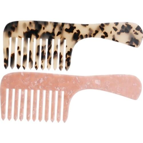 4mm thickness Personal care for anti static cleaning of acetate board tortoiseshell comb leopard wide tooth comb