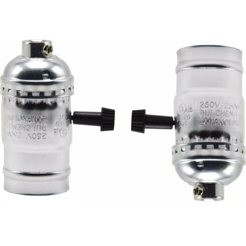 6pcs/lot E26/E27 retro Lamp Socket Vintage Industrial Light bulb Holder with knob switch