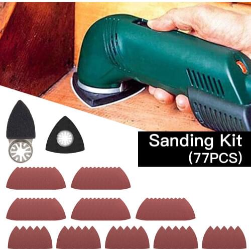 75pcs Sandpaper 60-240 Grits Sanding Discs Hook Loop Sanding Paper Buffing Sheet with 2pcs Abrasive Polish Pad for Polishing