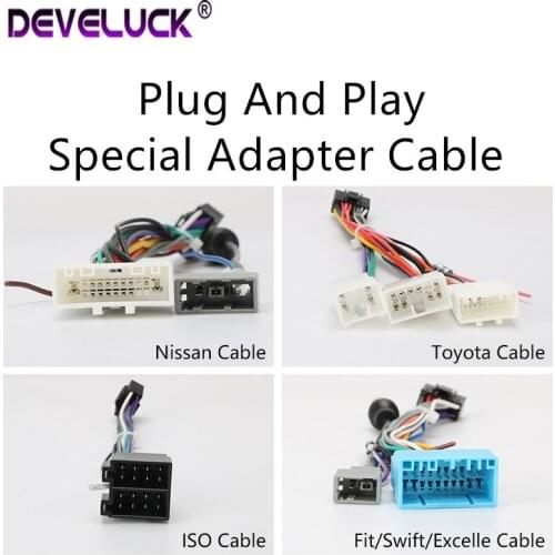 Android Car Radio Accessories Wire Adapter Connector Plug and Play Cable For Nissian Toyota Volkswagen Honda Hyundai Kia
