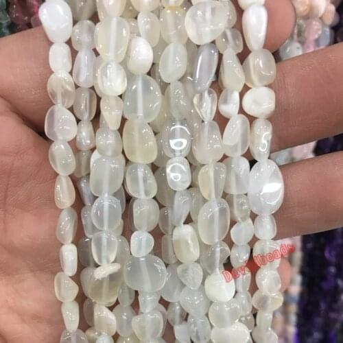 Free Shipping 6-8mm IrregularWhite Opalite Quartz Loose Beads Natural Shaped Stone Beads For Jewelry Making 15