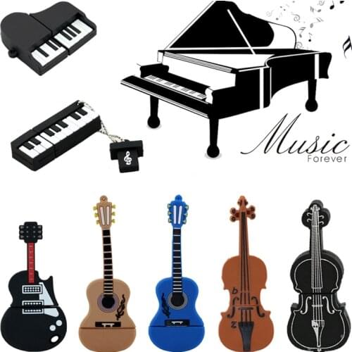 9 Styles Musical Instruments Model USB Flash Drive Violin/Piano/Guitar Pen Drive 8GB 16GB 32GB Flash Memory Stick Storage U Disk