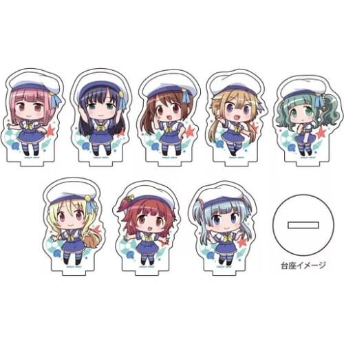 Hot Anime Puella Magi Madoka Magica Magia Record Akino Kaede Nanami Yachiyo Navy Style Acrylic Stand Model Plate Tabletop Toy