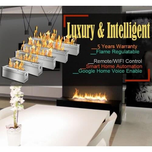 Inno-Fire 72 inch black or silver intelligent remote control bio ethanol built in fireplace