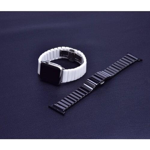 Factory Ceramic band for Apple Watch strap series 6 5 4 3 2 1 38 42mm 40mm 44mm Butterfly Buckle Band for iwatch SE bracelet