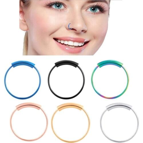 JUNLOWPY Stainless Steel Hinged Clicker Seamless Piercings Nose Hoop Ring Lip Eyebrow Tragus Segment Ear Rings Body Jewelry 1pcs