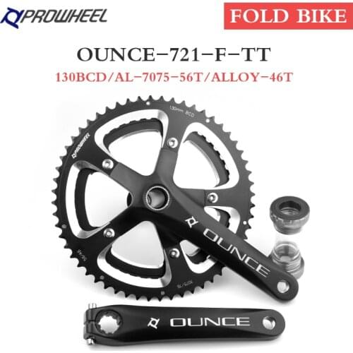Prowheel Folding Bike Crankset 170mm 172.5mm Crank Foldable Bicycle Crank Set 56T/46T Chainring BB68 Bottom Bracket Sprocket