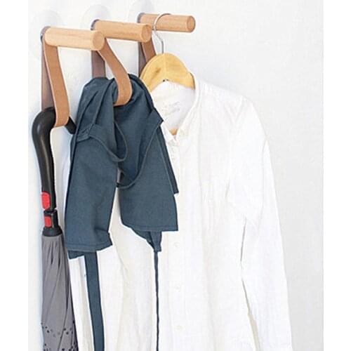 Creative Wooden Coat Hooks Wall Mounted Nordic Solid Wall Coat Rack Hat Hooks Belt Hook Solid Wood Coat Hook Wall Decor Bracket