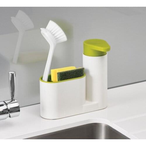 Kitchen Stoarge Rack for Cleaning Sponges Brushes Soap Dispenser Bottle Save Space Kitchen Organizer
