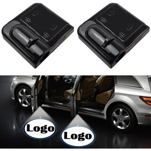 1PCS Custom Logo LED Car Door Welcome Laser Projector Logo Ghost Shadow Night Light Wireless Car Accessories Kits DC 5V for Audi