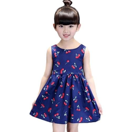 Girls summer dress 2-10T baby girls cute dress kids flower party deresses children princess flowers knee-length baby clothes