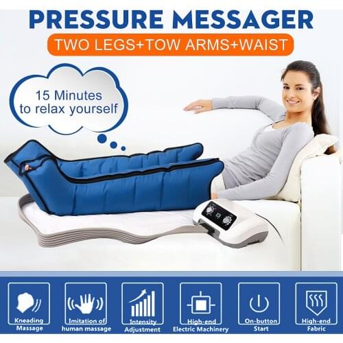 6 Air Chambers Leg Compression Massager Vibration Infrared Therapy Arm Waist Pneumatic Air Wraps Relax Pain Relief Massagers