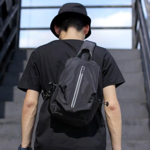 Male tide shoulder bag casual multi-function mens personal pocket bag messenger bag fashion young student small Chest bag