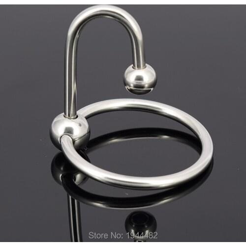 Men Penis Delay Ring Stainless Steel Cock Ring Cockring Glans Jewelry Two Beads Penis Delay Ejaculation Ring With Plug, 2pcs