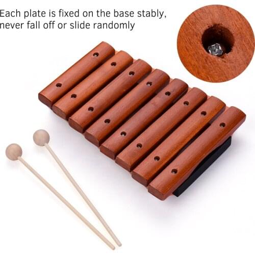 Musical Instrument 8 Notes Wood Xylophone Includes 2 Wooden Mallets for Children Kids Educational Music Toys