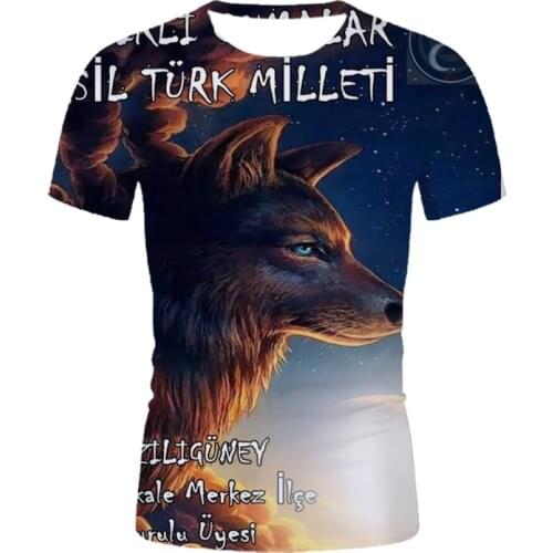 New hot selling summer 3DT shirt wolfhead print short sleeve couples T shirt men and women top street print top clothing men