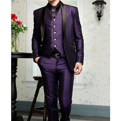 Brand New Groomsmen Shawl Black Lapel Groom Tuxedos Navy Blue Men Suits Wedding Best Man (Jacket+Pants+Tie+Vest) C38