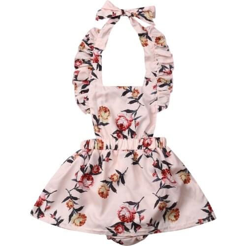 Cute 2019 Newborn Kid Baby Girl Flower Clothes Sleeveless Floral Print Romper Dress Holiday Outfit