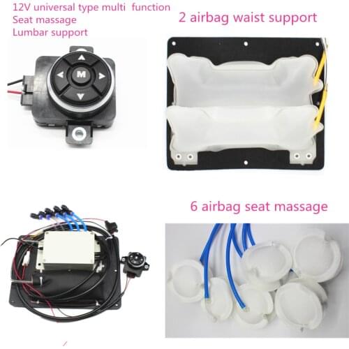 Neck support 12 pillow airbag pneumatic massage 4 way two airbag car lumbar support for BMW ,Renault back cushion seat interior