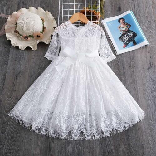 Autumn&Winter Causal Clothes Little Girl Birthday New Year Vestidos Christmas Communion Gown Prom Dress Kids Lace Princess Dress