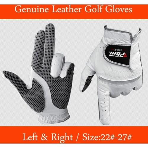 Free Shipping Genuine Leather Golf Gloves Mens Left Right Hand Soft Breathable Pure Sheepskin Golf Gloves Golf accessories