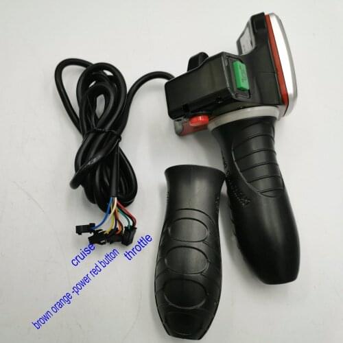 Twist throttle with 2 switch buttons cruise/reverse/on-off switch led speed+battery display for electric bike scooter tricycle