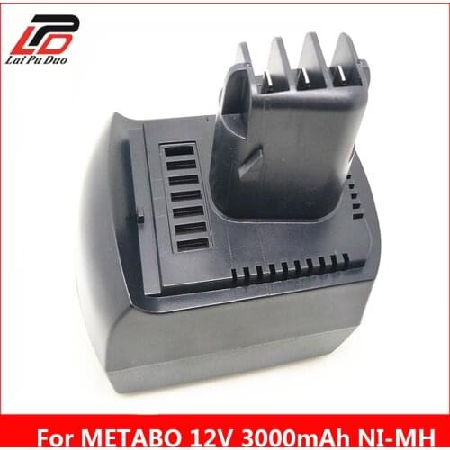 12V 3000mAh Ni-MH Replacement Power Tool Battery for METABO 6.25473 ULA9.6-18 BS 12 SP BSZ