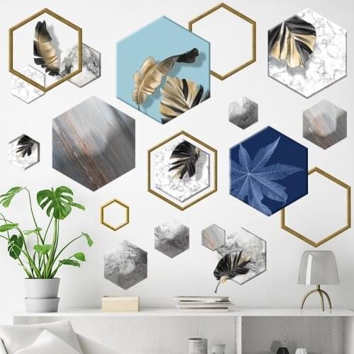 Golden Flower Frames Wall Sticker Nordic Poster TV Sofa Background Wallpaper Painting Restaurant Passage Decoration Wallpaper
