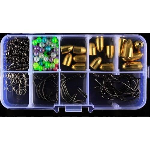 115pcs Carolina Fishing Set lure Set Freshwater Fishing Set Bullet Copper Connector Fishing Fishing Accessories