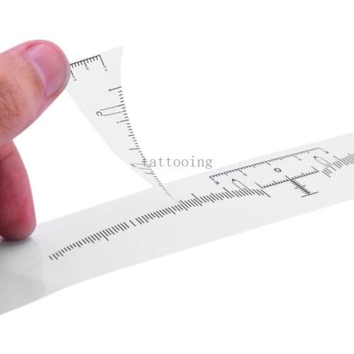 50 Pcs Disposable Adhesive Eyebrow Microblading Ruler Guide Sticker Tape Tattoo Template Beauty Tool