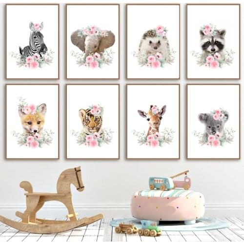 Diamond embroidery 5D DIY cartoon animal Lion elephant fox tiger wall art diamond painting Nordic wall childrens room decoratio