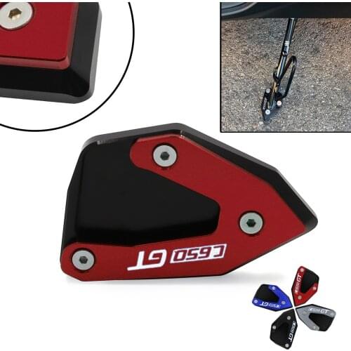 Motorcycle Aluminum Foot Side Stand Extension Kickstand Enlarger Pad Support Plate For BMW C600 SPORT C650GT C 650 GT 2012-2020
