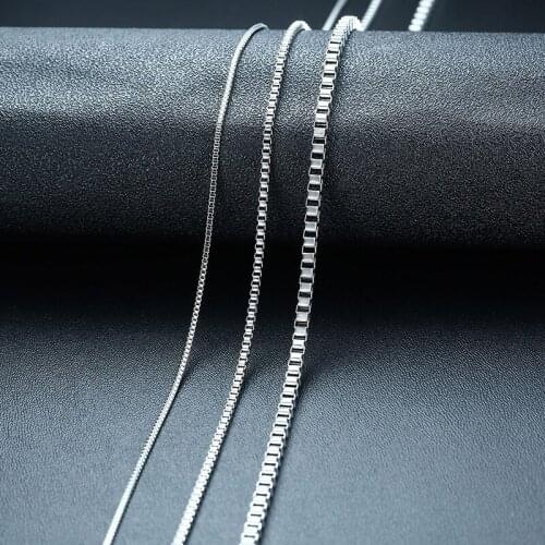 Yobest Basic Chain Necklaces for Men Women Never Fade Tone Stainless Steel Box Chains Necklace 18-24 inch