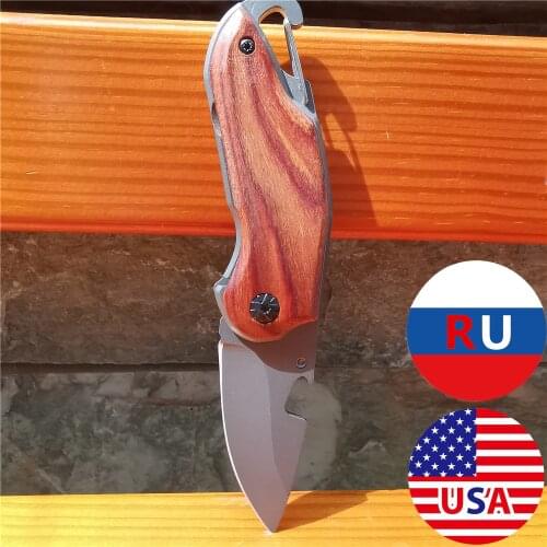 Wood Folding Knife High Hardness 8CR15MOV Blade Portable Combat Military Knifes Tactical Camping Survival Hunting Pocket Knives