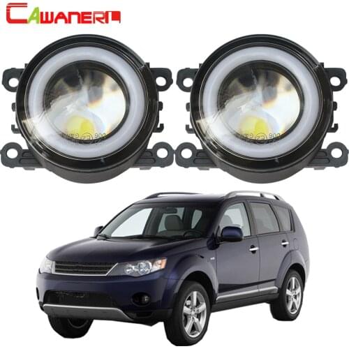 Cawanerl For Mitsubishi Outlander II CW_W 2006-2012 Car 30W LED Fog Light COB Angel Eye DRL Daytime Running Light 3000LM 12V