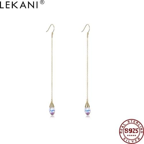 LEKANI 925 Sterling Silver Water Drop With Lucky Hand Drop Earrings For Women Two Ways To Wear Evil Eye Casual Earrings