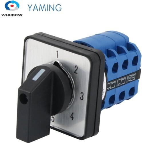 LW26-20/3 DIY Control Circuit Motor 1-5 Positions Universal Three-section 5-wire Switching Combination 20A Rotary Cam Switch