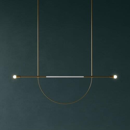 Postmodern minimalist chandelier personality creative art design restaurant lobby bar wrought iron chandelier