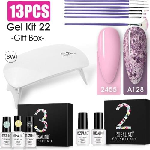 ROSALIND Gel Nail Polish Set Hybrid Varnishes Nail Art Set Semi Permanent Gel Polish All For Manicure Kit nail accessories tools