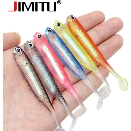 JIMITU Leurre Souple 5pcs 7cm 2.2g Fishing Lure set Soft Bait Shad Fish Silicone Bass Minnow Baits Carp Fishing swimbait Pesca